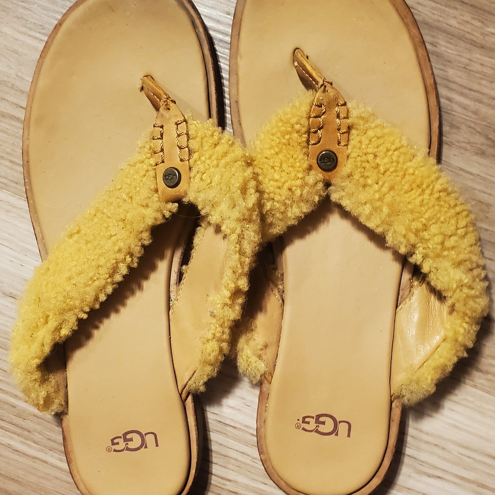 UGG Women's Mustard Sheepskin Sandals